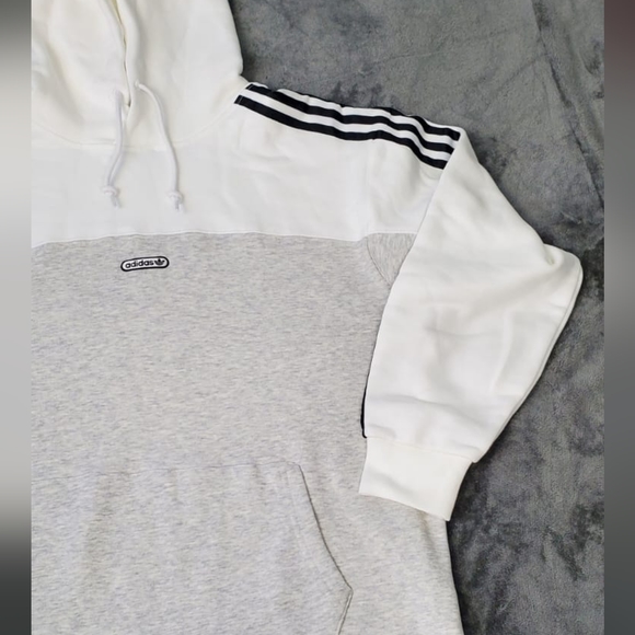 Adidas Hoodie Sport Open Hem White/LIGHT GREY  Size M Men's - Picture 9 of 16